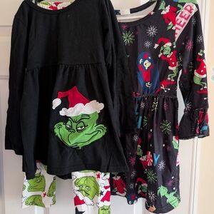 Black Grinch Themed Dresses for Kids